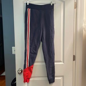 Champion medium blue with red leg jogging pants